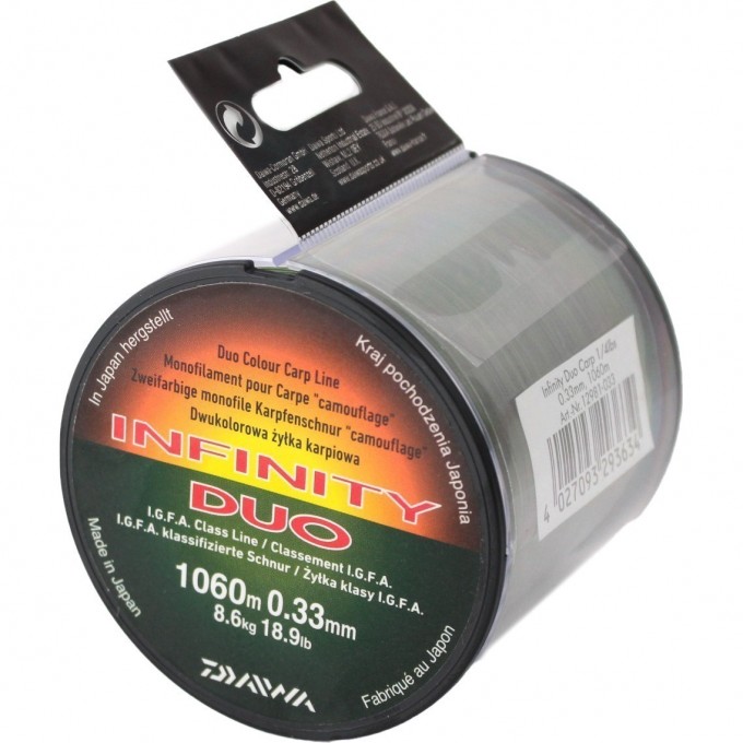 Леска DAIWA Infinity Duo Carp 1060м 0,33мм 12981-033 Леска DAIWA Infinity Duo Carp 1060м 0,33мм 12981-033
