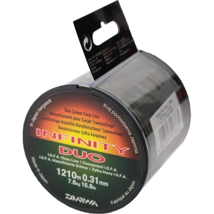 Леска DAIWA Infinity Duo Carp 1210м 0,31мм 12981-031 Леска DAIWA Infinity Duo Carp 1210м 0,31мм 12981-031