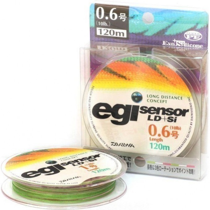 Плетеная леска DAIWA EGI Sensor LD + SI 1-180P 6,5kg ( 180м ) 4960652743600 Плетеная леска DAIWA EGI Sensor LD + SI 1-180P 6,5kg ( 180м ) 4960652743600