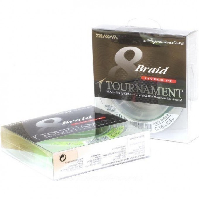 Плетеная леска DAIWA Tournament 8 Braid - 15 Lb (0.10мм) - 135м (тёмно-зелёная) 4027093265907 Плетеная леска DAIWA Tournament 8 Braid - 15 Lb (0.10мм) - 135м (тёмно-зелёная) 4027093265907