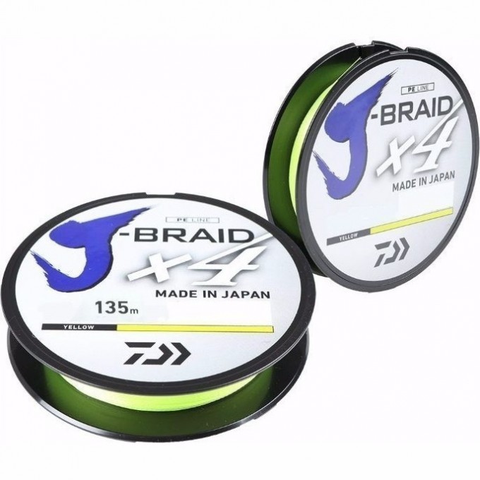 Шнур DAIWA J-Braid X4 0,25мм 135м Yellow 12740-025 Шнур DAIWA J-Braid X4 0,25мм 135м Yellow 12740-025